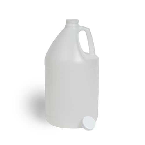FastRack 1-Pack 1 Gallon Water Bottle - Round Plastic Jug Container with Lid | White Food Grade Gallon Water Jug, BPA-Free, Leak-Proof Pitcher with Lid Fermentation, Brewing, Storage & More - size: 1 x 1 Gallon