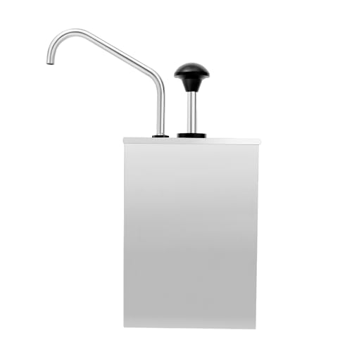 Professional 4.2Qt Stainless Steel Sauce Dispenser Pump - Commercial Grade Condiment & Cheese Pump for Restaurant, Buffet, Coffee Shop - Easy Press Design for Ketchup, Syrup, Hot Fudge - color: 1-bucket（updated Version）
