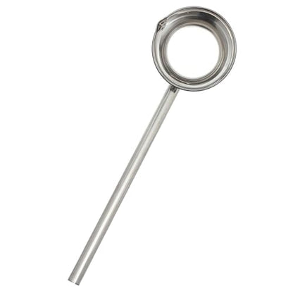 Generic Long Handle Stainless Steel Water Ladle with Pour Spout, 35cm Extended Kitchen Soup Scoop for Cooking and Garden Watering