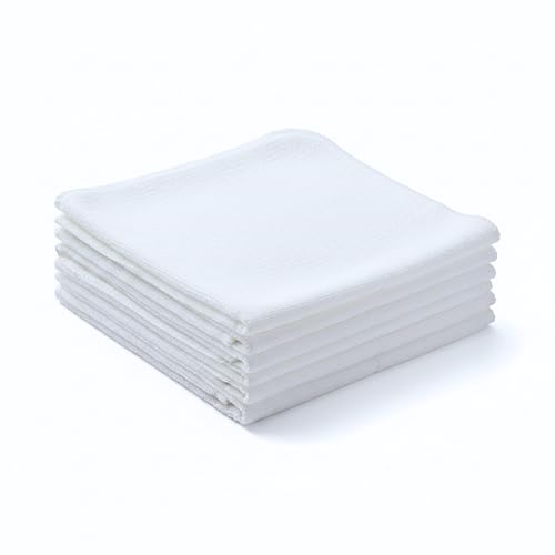 Flour Sack Shop Towels, White Cotton Cleaning Towels 14" x 12", Pack of 6 Reusable Absorbent Towels for Garage, Automotive, Workshop, Kitchen Cleaning, Polishing, Dusting & Multi-Purpose Use - color: White, size: 14"x12" - Pack of 6
