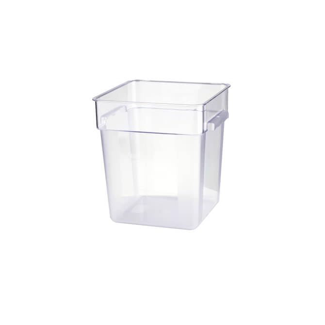 FSE 373-EQ-PA0724 12 Quart Clear Polycarbonate Ingredient Bin, Square Pantry Container for Dry or Refrigerated Prep Station Storage, Commercial Kitchen Organizer