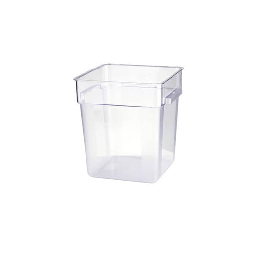FSE 373-EQ-PA0724 12 Quart Clear Polycarbonate Ingredient Bin, Square Pantry Container for Dry or Refrigerated Prep Station Storage, Commercial Kitchen Organizer