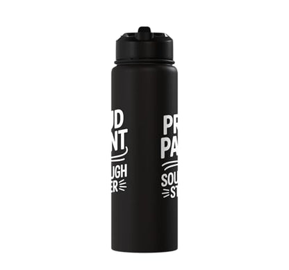 Proud Parent Sourdough Starter Active Yeast Stainless Steel Insulated Water Bottle - color: Black