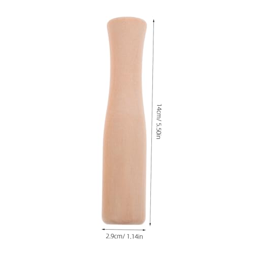 Unomor 2 pcs Beech Wood Muddler Grinding Sticks for Garlic Ginger Chili Herbs Crushing Kitchen Rods with Ergonomic Handles for Food Preparation and Mashed Potatoes