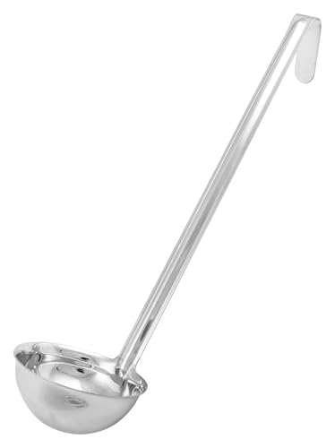 Winco One Piece Stainless Steel Ladle, 6 Ounce, 12.5" - color: Stainless, size: 6 Ounce, style: Professional