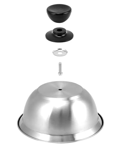 QWORK 6" Burger Covers Small Cheese Melting Dome, 3 Pack Stainless Steel Food Cover for Burger, Steak