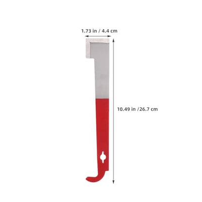 OSALADI 3pcs Stainless Steel J-Shaped Hook Bee Hive Frame Lifter and Scraper Tool for Beekeeping Maintenance with Curved Tail Handle, Burgundy Color, Sturdy Hive Equipment for Beginner