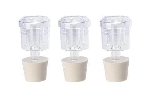 North Mountain Supply Large 2-Piece Airlocks with #6 Rubber Stoppers for Fermentation - Airlocks for Wine Making, Brewing Beer, and Fermenting Foods - 3 Pack
