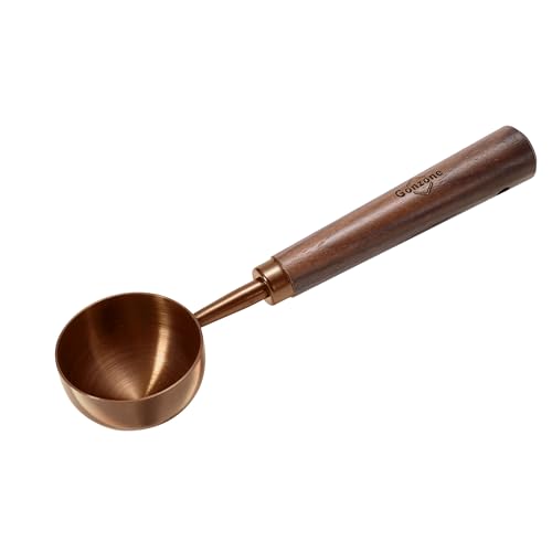 Vintage Coffee Measuring Spoon - 304 Stainless Steel, Coffee Scoop，10g Capacity, Walnut Handle - Perfect for Coffee, Tea, and More (Rose Gold) - color: Rose Gold