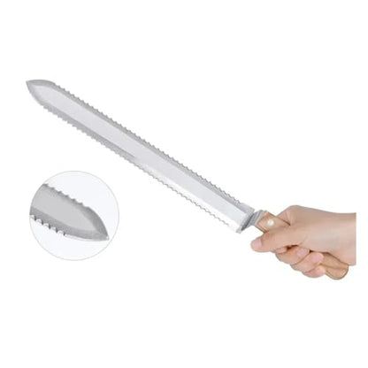 MUSM Stainless Steel Beekeeping Uncapping Knife, Z-Shaped Honey Scraper with Wooden Handle, Beekeeping Supplies for Hive Maintenance