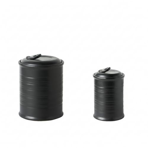 Nihow Food Storage Jar,Ceramic Canister Sets for The Kitchen,Set of 2,Black | Air Tight Lid,For Flour/Sugar/Rice/Coffee/Cookies/Candy,Kitchen Counter Canister/Dishwasher Safe - color: Matte Black, size: 96OZ ( 22 OZ + 74 OZ)