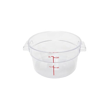TrueCraftware- 2 Quart Clear Round Food Storage Container Polycarbonate- Commercial Reusable Food Container Canister with Measurement Markings for Meal Prep Pantry Kitchen - size: 2 Quart
