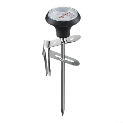 Frothy Milk Thermometer, Instand Read Dial Thermometer, Stainless Steel Coffee Temperature Meter Probe Thermometer With Adjustable Clip For Coffee Pot