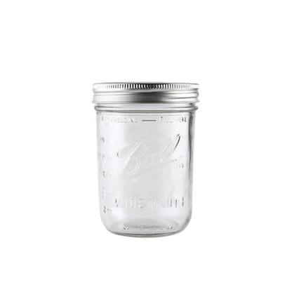 Ball - 16oz Wide Mouth Jars with Lids & Bands 12 Pack Jars, Large Glass Mason Jar for Food Storage with airtight Lid, 0.125 Gallon Glass Jar with Lid and Bands, Set of 12
