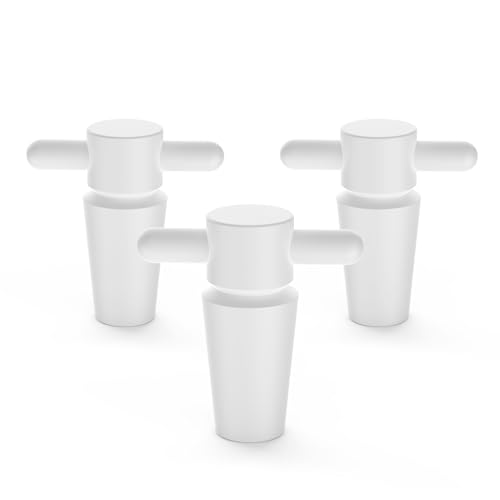 stonylab PTFE Stoppers with Handle, 3-Pack Sizes 19# Lab Standard Mouth Flask Bottle Sealant for Chemical Storage - size: 19#