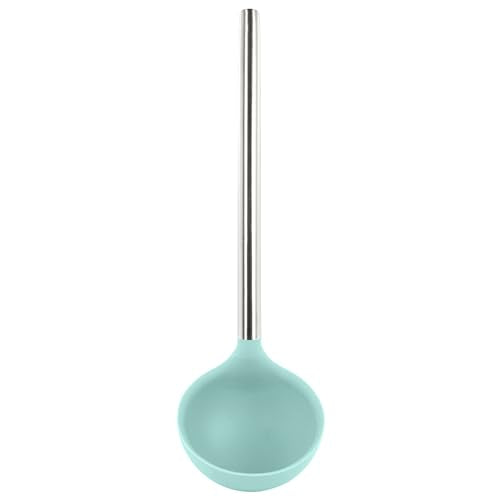 Tovolo Silicone Ladle With Stainless Steel Handle Deep Soup Ladle for Cooking Canning Serving Soup Punch Stew Sauce, Large Kitchen Utensil Spoon Dishwasher Safe BPA Free Silicone Aqua Seafoam Green - color: Light Aqua