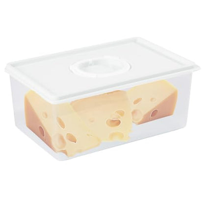 Sliced Cheese Container with Time Recording - Block Cheeses Storage Container for Fridge Cream Cheese Sliced Cheeses Cheddar Cheese Box with Lid Cheeses Saver