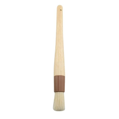 TAODAN Round Natural Boar Bristle Cake/Biscuit/Oil Brush Kitchen Baking Tool for Spreading Marinades/Sauces/Butter