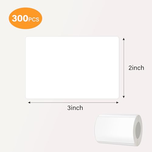 300 Pcs 2×3 Inch Blank Removable Freezer Labels, Waterproof, Oil & Tear Resistant, No Residue Writable Stickers for Food Containers, Jars, Pantry and Meal Prep (White) - color: White