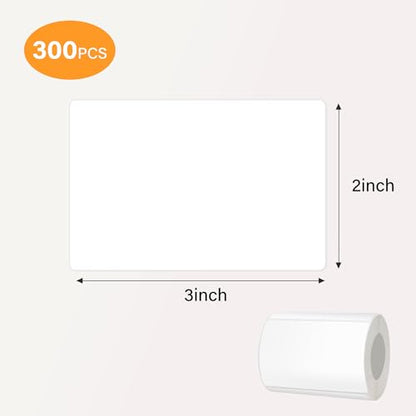 300 Pcs 2×3 Inch Blank Removable Freezer Labels, Waterproof, Oil & Tear Resistant, No Residue Writable Stickers for Food Containers, Jars, Pantry and Meal Prep (White) - color: White