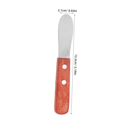 SOLUSTRE Stainless Steel Cheese Slicer with Ergonomic Wooden Handle Wear-resistant Butter Spreader and Peanut Jam Spatula for Kitchen and Restaurant Use Essential Baking Tool