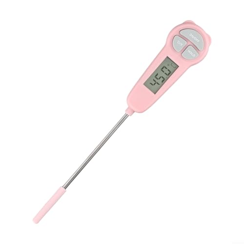 Digital Food Thermometer for Cooking, Baking, Candy, Meat & Baby Food - Read Kitchen Tool with Food-Safe Probe, Pink or Green(Pink)