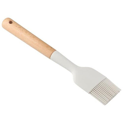 2Pcs Silicone Oil Brush with Wooden Handle,Durable Basting Brush Pastry Brush,Easy to Clean,White Food Brushes for Cooking Baking Grilling