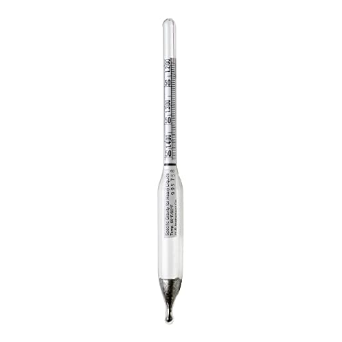 SP Bel‑Art H‑B DURAC Specific Gravity Hydrometer 1.000–1.600 Range for Liquids Heavier Than Water, Precision Laboratory Density Meter, Glass Hydrometer (B61801‑7000)