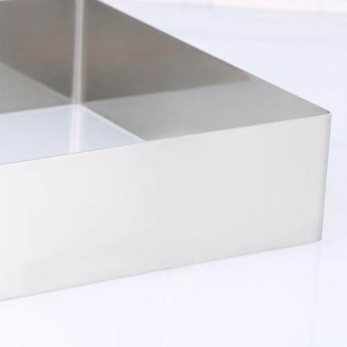 GALPADA Stainless Steel Square Cake Ring 7.28 X 7.28 X 1.96 Inch Cake Cutter Mousse Mold Reusable Baking Tool for Pastry Dessert Fondant Bread Sandwiches Cheese - size: Size 10