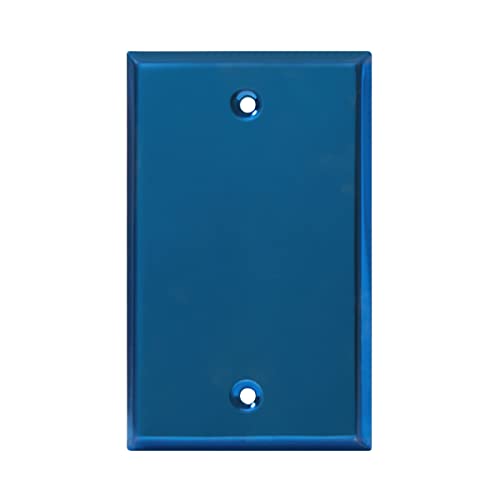 ENERLITES Blank Device Metal Wall Plate, Corrosion Resistant, Standard Size 1-Gang 4.50" x 2.76", Stainless Steel 201, 7701-PBL, Polished Blue - color: Polished Blue, size: Standard Size