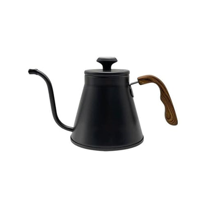 1.2L Stainless Steel Drip Coffee Kettles with Integrated Thermometers and Ergonomic Handle for Brewing Modern Design Kettles - color: Black