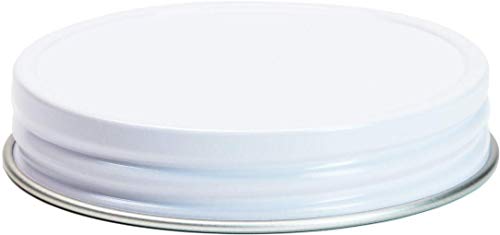AllSpice Rust-Proof Wide Mouth Aluminum Metal Mason Jar Lids Leak-Proof 12-Pack (White) - color: White, size: Wide Mouth