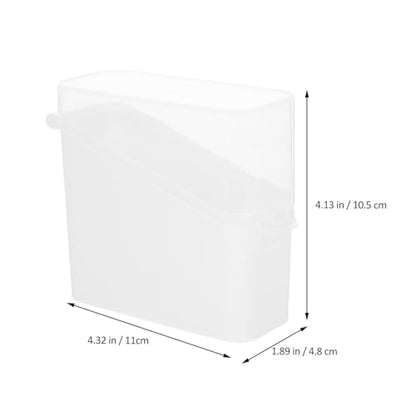 Healifty Cheese Storage Box for Fridge, White Plastic Tea Bag and Bacon Container with Tilted Design, Household Refrigerator Cheese Keeper for Fresh Food Organization