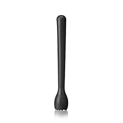 True Bash Muddler for Cocktails, Fruits, Spices, Herbs, Bar Muddler for Mojitos, Mint Juleps, Old Fashioneds, Kitchen and Home Bar Accessories, Bartender Tools, Lemon & Lime Smasher, 8.25", Black - color: Black