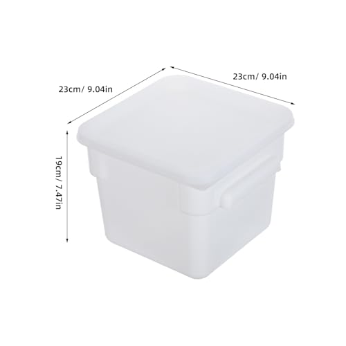 Yardwe Food Storage Bucket with Lid - 6l White Plastic Pail - Stackable Square Storage Container for Pickling, Brining, And Ice Cream - Kitchen Pantry Box
