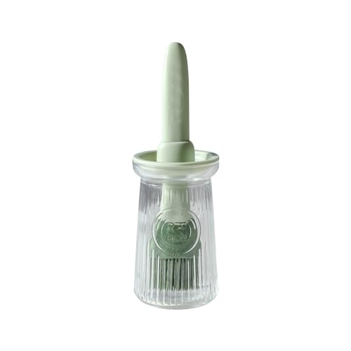 Oil Dispenser with Brush - Glass Olive Oil Dispenser for Kitchen, 3 IN 1 Oil Dispenser Bottle with Silicone Basting Brush for Cooking Vinegar Sauce BBQ Grill Frying (Green) - color: Green, style: 1 Pack