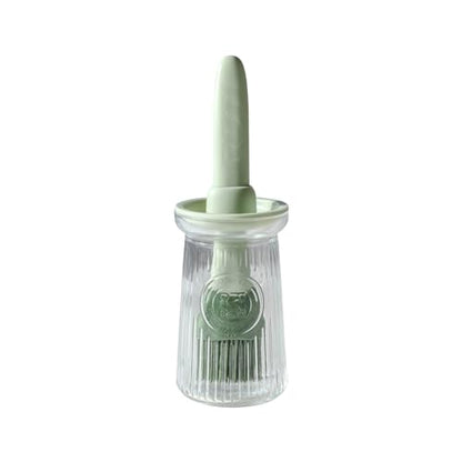 Oil Dispenser with Brush - Glass Olive Oil Dispenser for Kitchen, 3 IN 1 Oil Dispenser Bottle with Silicone Basting Brush for Cooking Vinegar Sauce BBQ Grill Frying (Green) - color: Green, style: 1 Pack