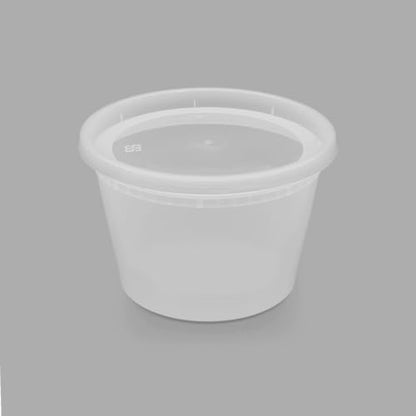 Karat [16oz - 240 ct] Clear PP Injection Molded Round Deli Containers with Lids (FP-IMDC16-PP) - color: Clear, size: 16oz