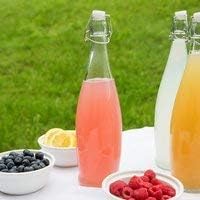 Swing Top Glass Carafe Bottles Flip Top Brewing Bottles, For Kombucha, Kefir, Beer, Oil, Vinegar, Beverages, Clear Color Air Tight Silicone Cap Leak Proof 33.75oz.(1000 ml.)Comes Perfectly Boxed!(2)