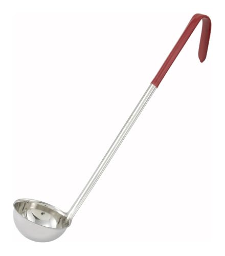 Winco Red Stainless Steel Ladle Handle, 2-Ounce, Medium - color: Red, size: 2 Ounce, style: Professional
