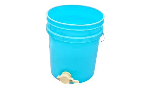 House Naturals Plastic 5 Gallon Honey Food Grade Bucket with Honey Gate for Beekeeping and Screw on Lid (Aqua) - color: Aqua