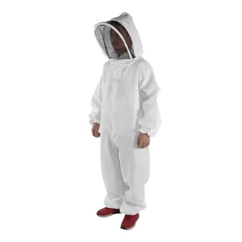 Beekeeping Clothes Cotton Hooded Beekeeping Suit Veil Hat Jacket Protective Coverall Full Body Cover Beekeepers(XL) - size: X-Large