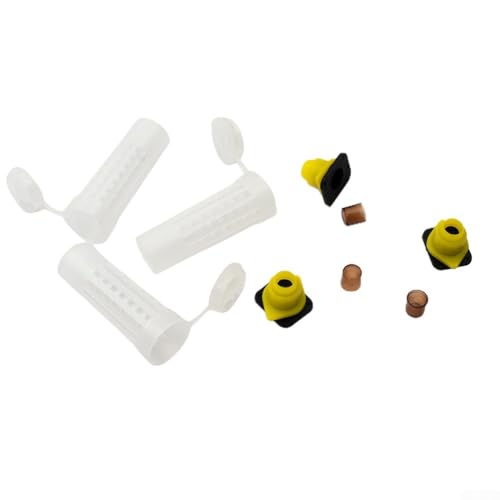 Queen Rearing Cup Kit with 100 Brown Cell, Plastic for BEEKEEPING Cage System for Grafting-Free Larvae Transfer, Includes Holders and Curler Cages for Hive Management