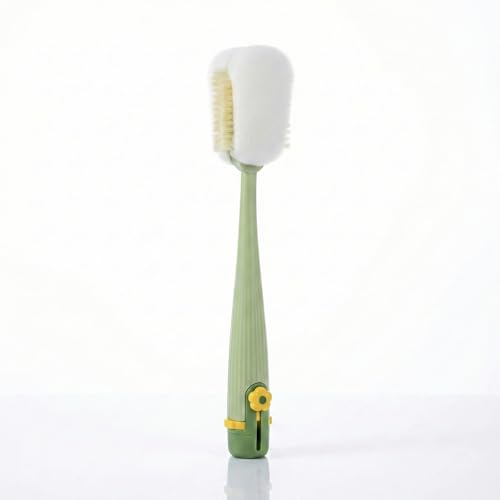 5 in 1 Bottle Lid Gap Cleaning Brush Set, Multifunctional Cup Cleaner for Baby Bottles, Drinking Cups & Straws, Modular & Detachable Design with Long Handle, Easy Rinsing (Green) - color: Green