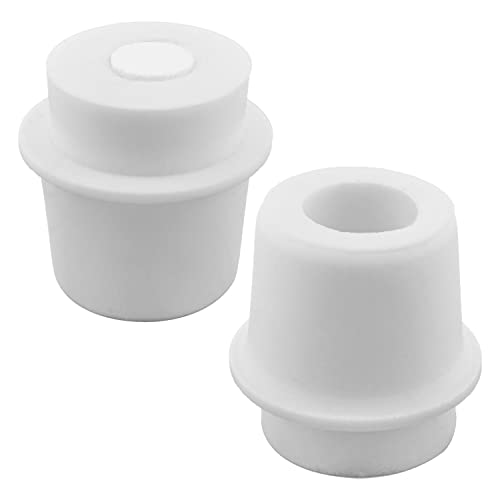 Othmro 2Pcs Drilled Rubber Stopper with Airlock, White Drilled Bungs Stopper with 1.46"-1.61" Hole for Fermentation Use, Homebrewing Beer Kombucha Airlock Stopper