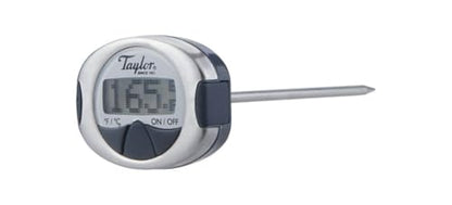 Taylor Instant Read Thermometer - Steel Probe, Non-Rolling (Silver) | Digital Food Thermometer, Stainless Steel Probe, Hold Function, Dot Matrix Display, Non-Rolling Design, -58°F To 448°F Range - color: No Color