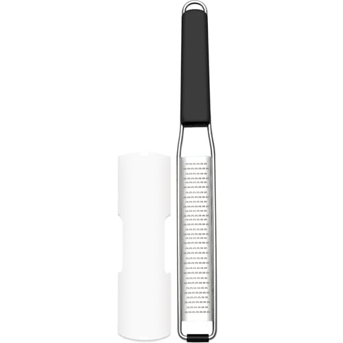 Cambom Lemon & Citrus Zester, Cheese Graters with Stainless Steel Sharp Blade for Parmesan Cheese, Ginger, Garlic, Nutmeg, Chocolate, Vegetables, Fruits, Dishwasher Safe Shredder Fine Blade - color: Black, size: Set of 1, style: Fine Blade