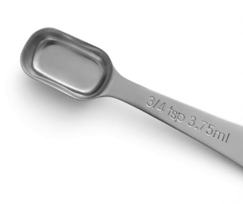 Stainless Steel Measuring Cups and Spoons Set, 13-Piece Metal Measuring Set with Engraved US & Metric Measurements, 7 Cups & 6 Spoons for Baking, Cooking & Meal Prep