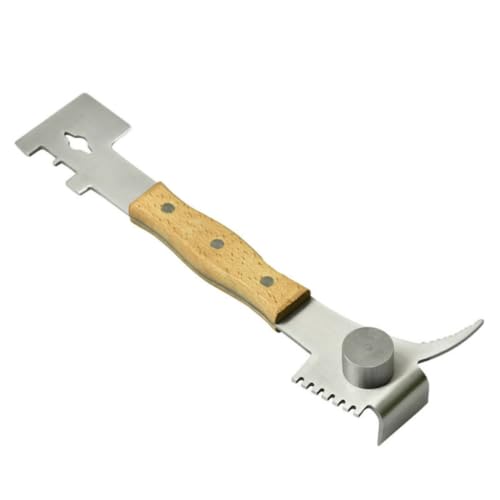 YARNOW Multifunctional Bee Hive Scraper Tool with Wooden Handle and Stainless Steel Blade for Heavy Duty Beekeeping Supplies, Efficiently Scrape Off Beeswax and Harvest Honey