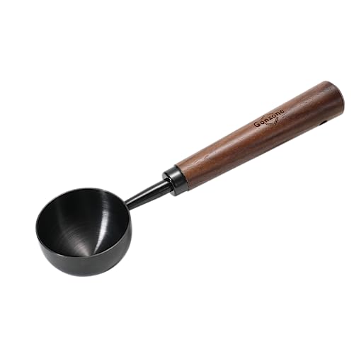 Vintage Coffee Measuring Spoon - 304 Stainless Steel,Coffee Scoop, 10g Capacity, Walnut Handle - Perfect for Coffee, Tea, and More (Gunmetal) - color: Gunmetal
